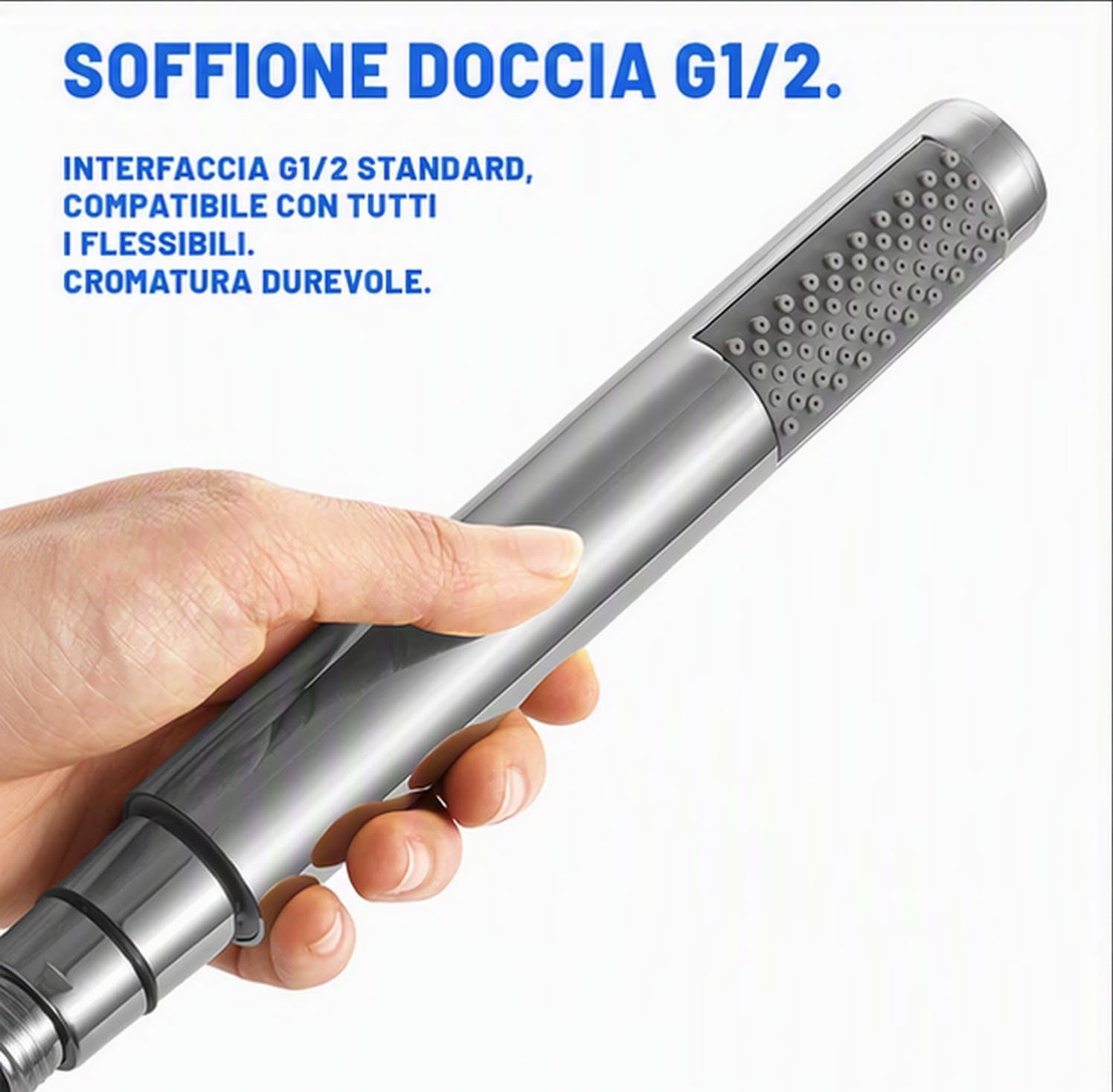 Transform Your Shower Experience with the Portable High-Pressure Stainless Steel Shower Head - Sleek Silver Design with 66 Water Outlets and Anti-Scale Features